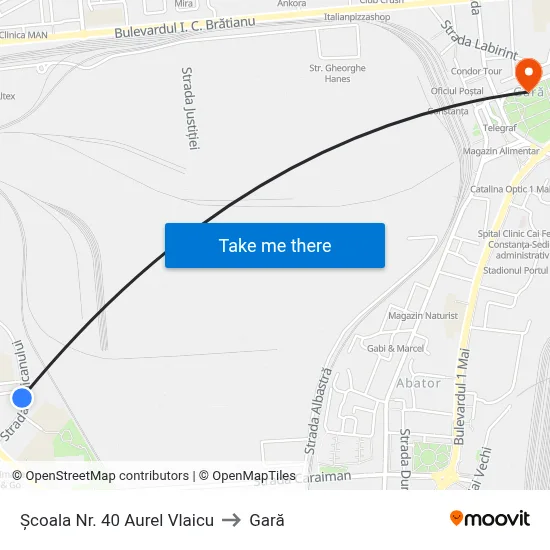 Școala Nr. 40 Aurel Vlaicu to Gară map