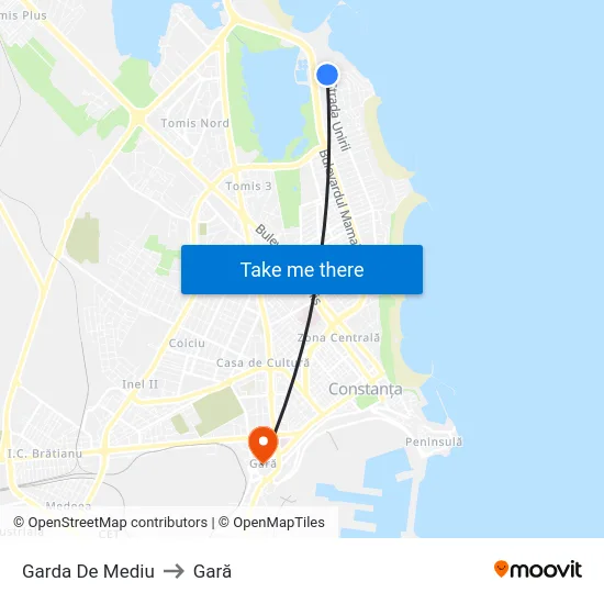 Garda De Mediu to Gară map