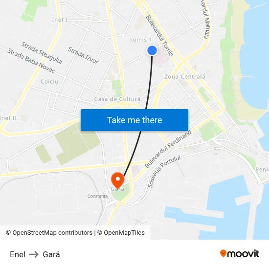 Enel to Gară map