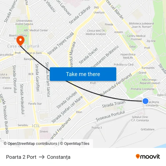 Poarta 2 Port to Constanța map