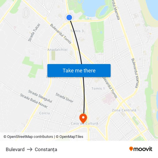 Bulevard to Constanța map