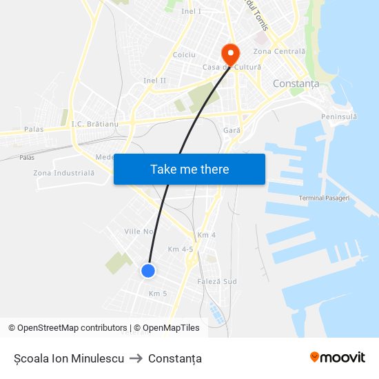 Școala Ion Minulescu to Constanța map