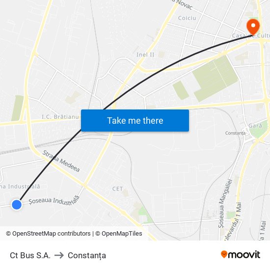 Ct Bus S.A. to Constanța map