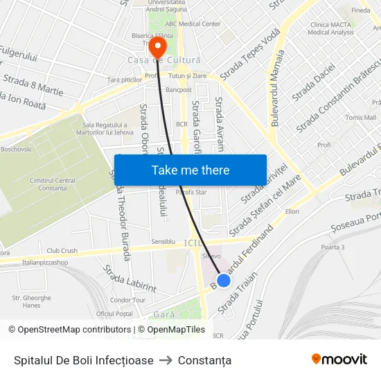 Spitalul De Boli Infecțioase to Constanța map