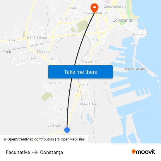 Facultativă to Constanța map