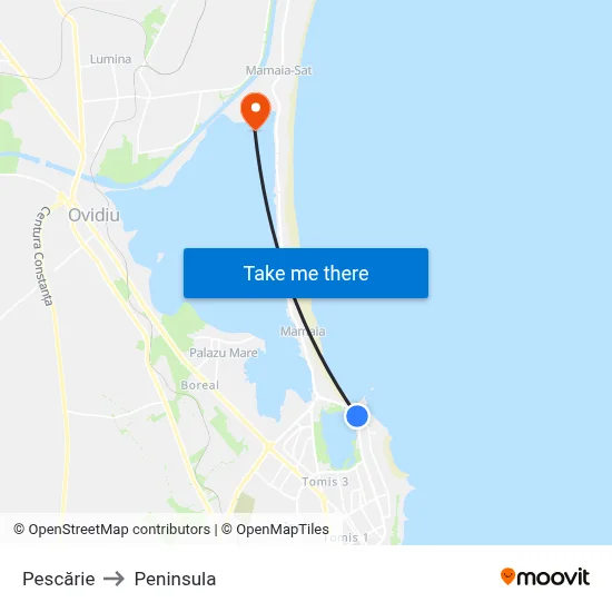 Pescărie to Peninsula map