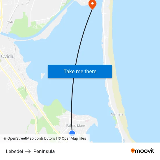 Lebedei to Peninsula map