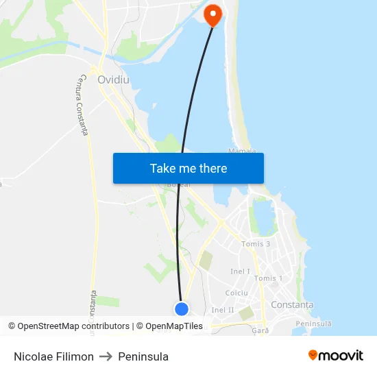 Nicolae Filimon to Peninsula map