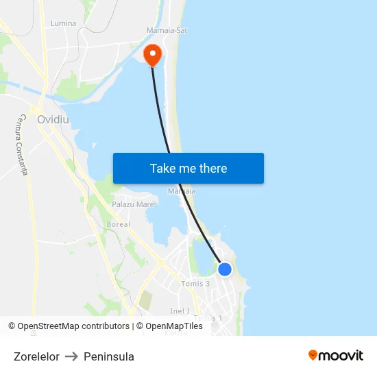 Zorelelor to Peninsula map