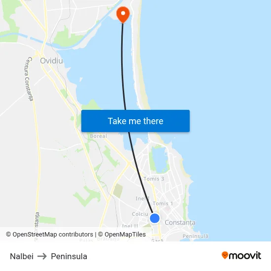 Nalbei to Peninsula map