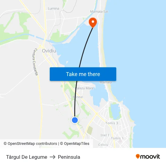 Târgul De Legume to Peninsula map