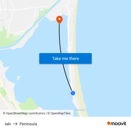 Iaki to Peninsula map