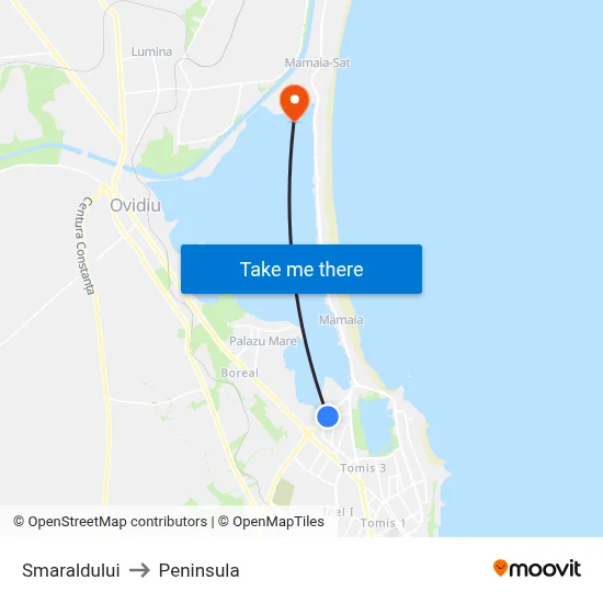 Smaraldului to Peninsula map