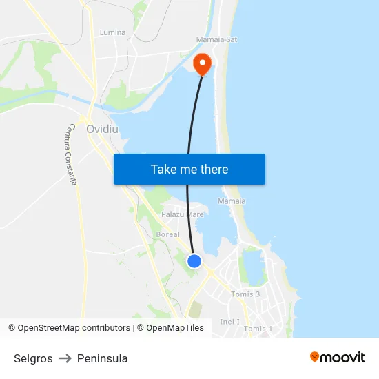 Selgros to Peninsula map