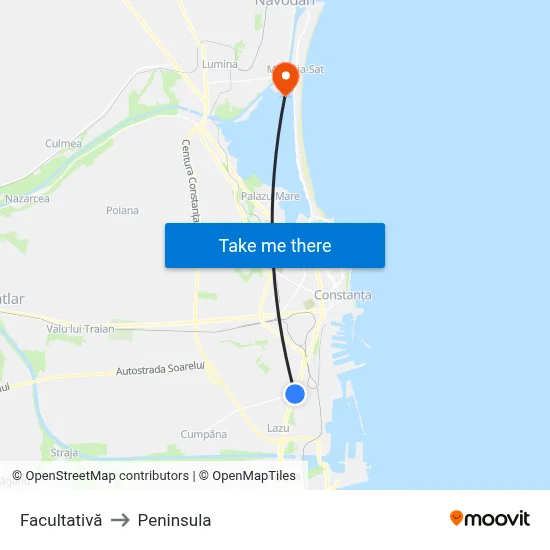 Facultativă to Peninsula map