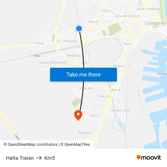 Halta Traian to Km5 map