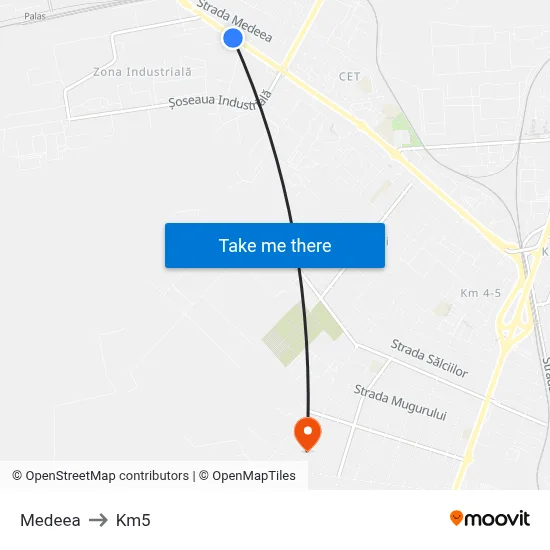 Medeea to Km5 map