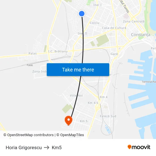 Horia Grigorescu to Km5 map