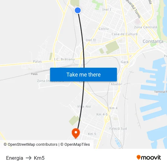 Energia to Km5 map