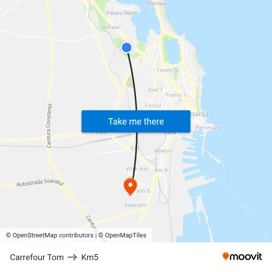 Carrefour Tom to Km5 map