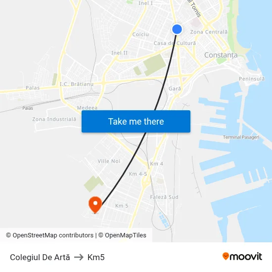 Colegiul De Artă to Km5 map
