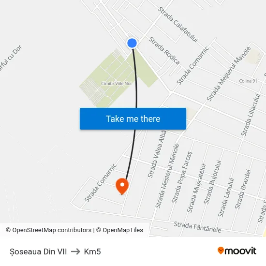 Șoseaua Din VII to Km5 map