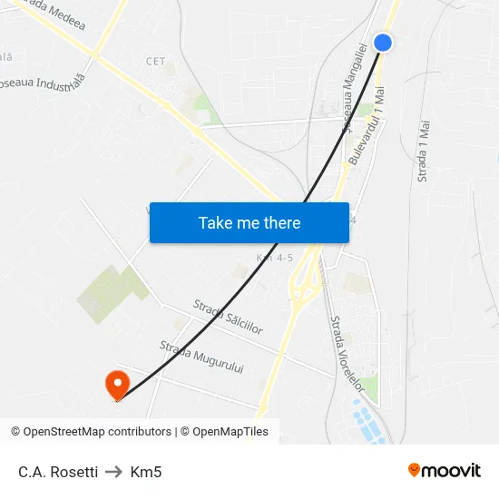 C.A. Rosetti to Km5 map