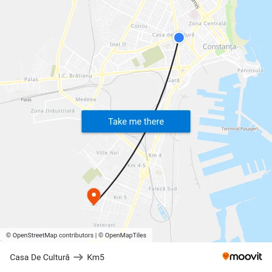Casa De Cultură to Km5 map