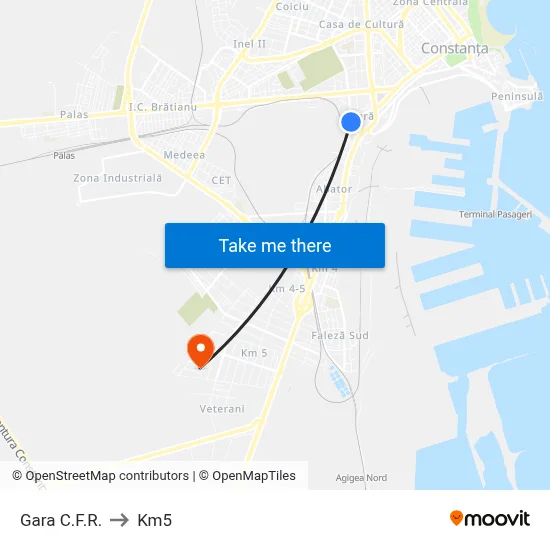 Gara C.F.R. to Km5 map