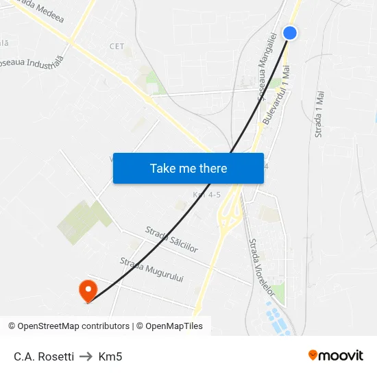 C.A. Rosetti to Km5 map