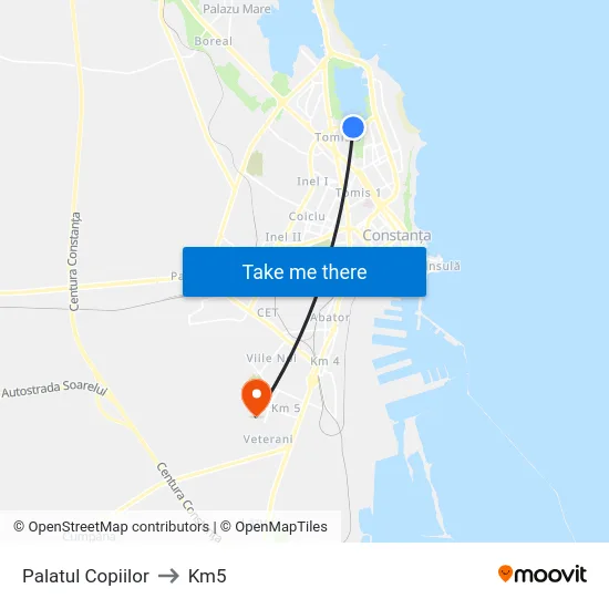 Palatul Copiilor to Km5 map