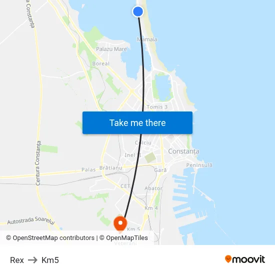 Rex to Km5 map