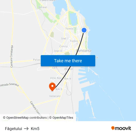 Făgetului to Km5 map