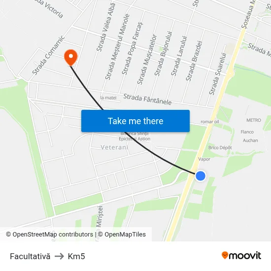 Facultativă to Km5 map