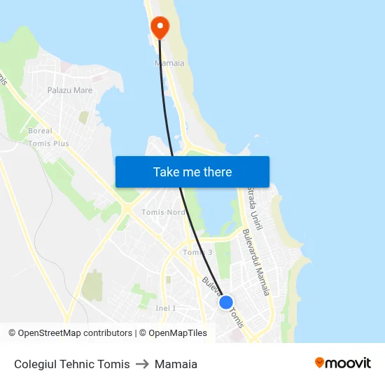 Colegiul Tehnic Tomis to Mamaia map