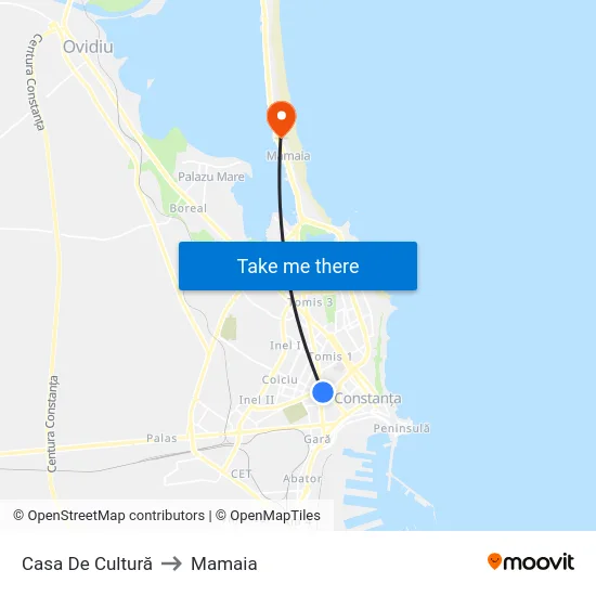 Casa De Cultură to Mamaia map