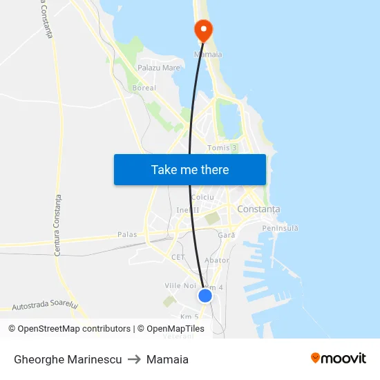 Gheorghe Marinescu to Mamaia map