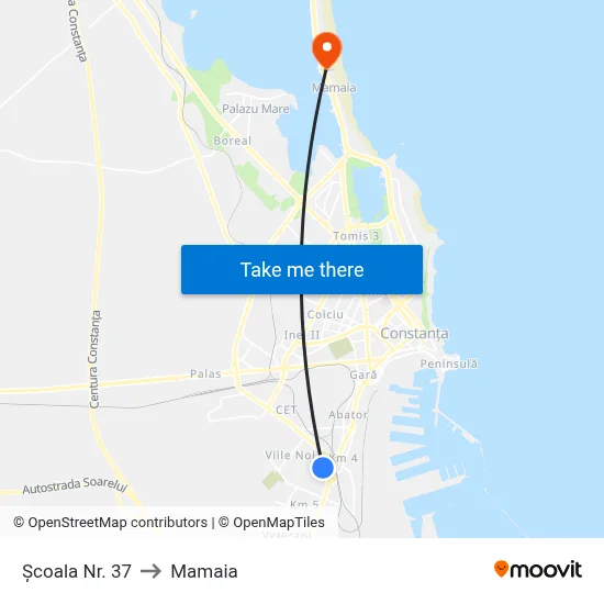 Școala Nr. 37 to Mamaia map
