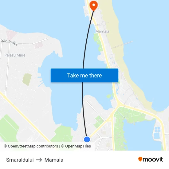 Smaraldului to Mamaia map