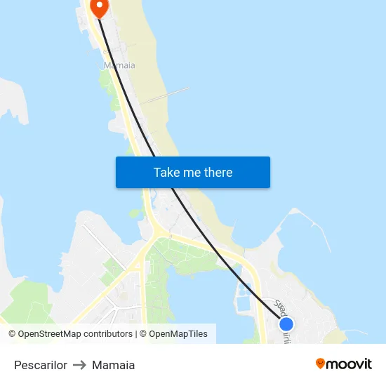 Pescarilor to Mamaia map