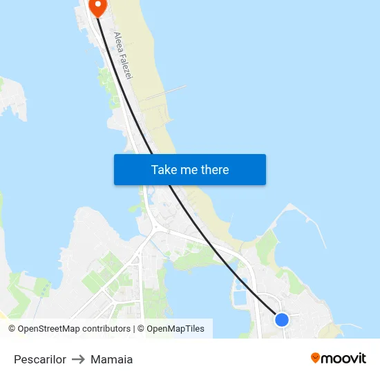 Pescarilor to Mamaia map