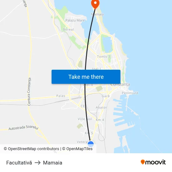 Facultativă to Mamaia map