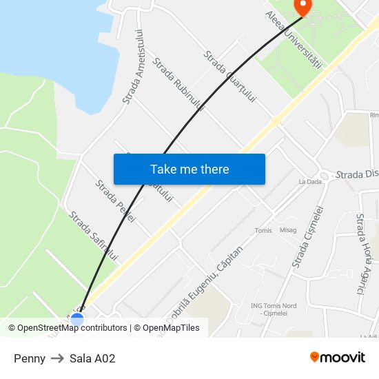 Penny to Sala A02 map