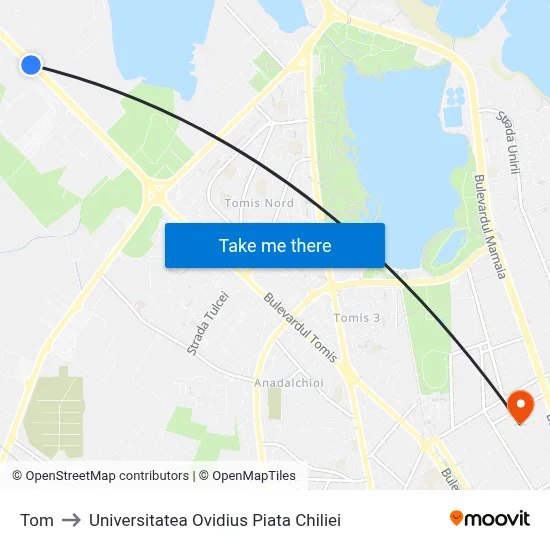 Tom to Universitatea Ovidius Piata Chiliei map