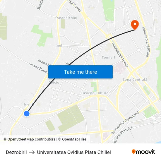Dezrobirii to Universitatea Ovidius Piata Chiliei map