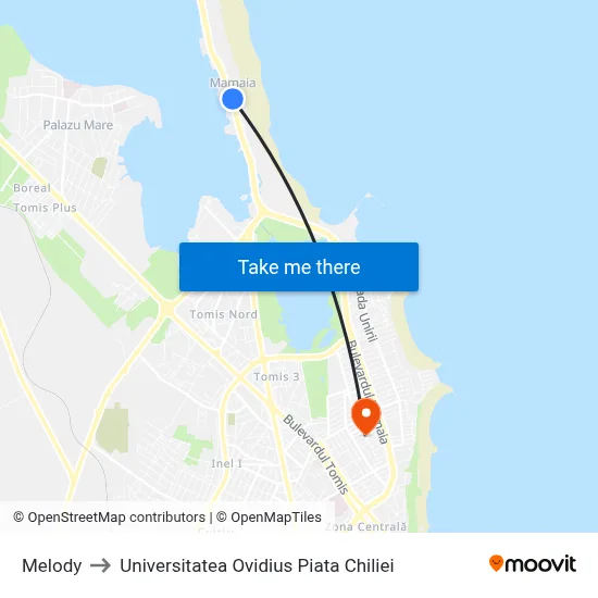 Melody to Universitatea Ovidius Piata Chiliei map