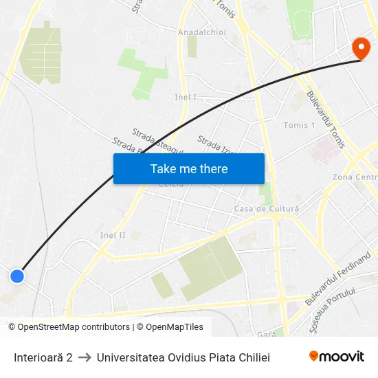 Interioară 2 to Universitatea Ovidius Piata Chiliei map