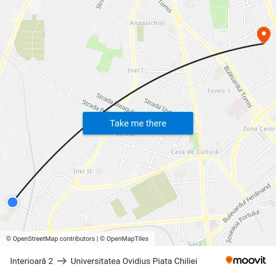 Interioară 2 to Universitatea Ovidius Piata Chiliei map
