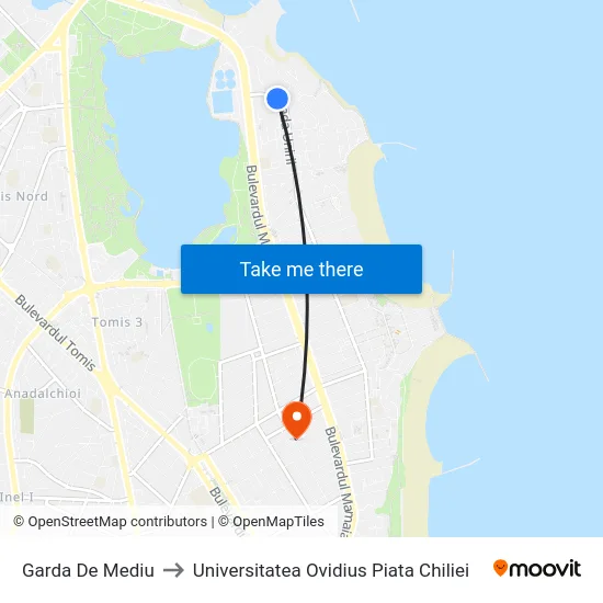 Garda De Mediu to Universitatea Ovidius Piata Chiliei map