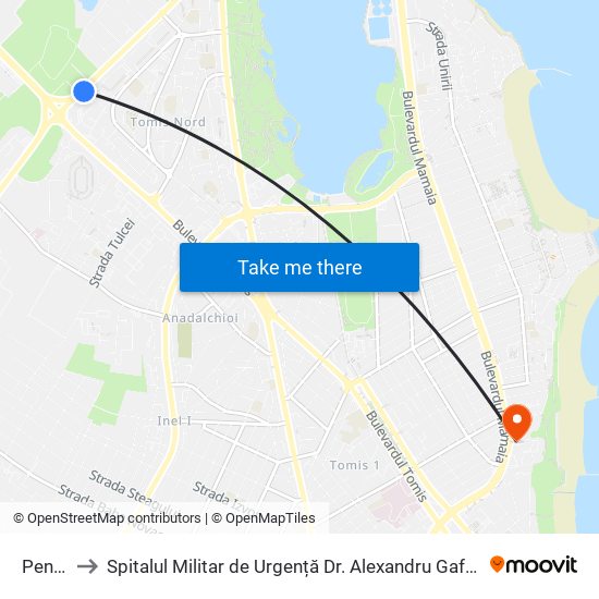 Penny to Spitalul Militar de Urgență Dr. Alexandru Gafencu map